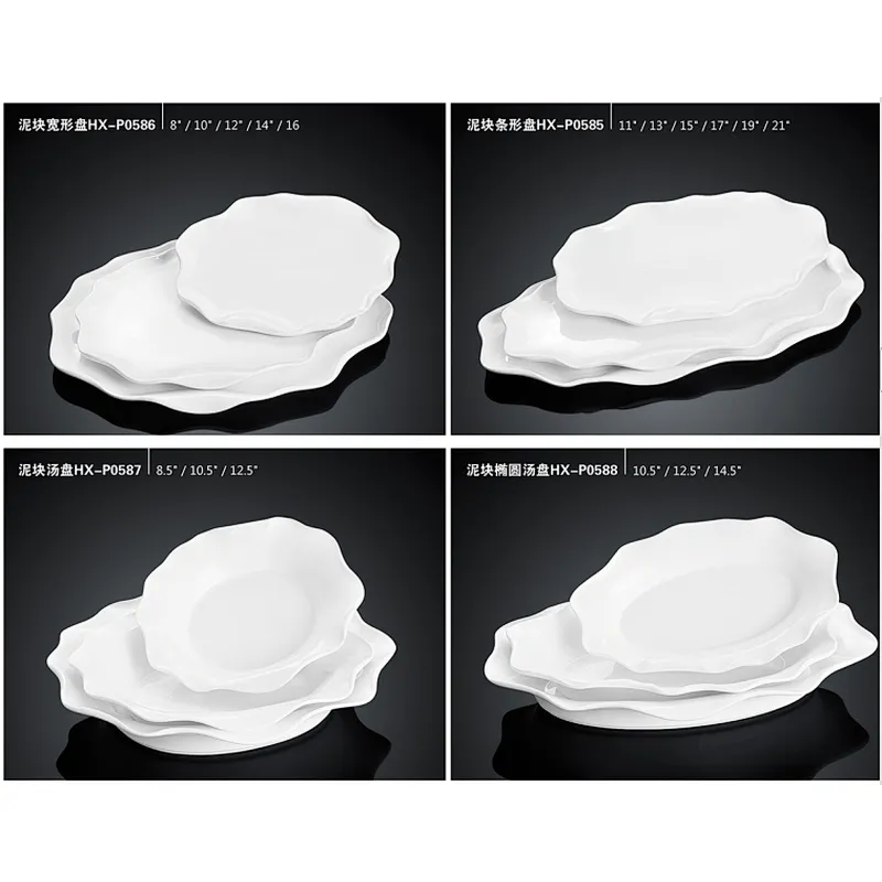 P&T Royal Ware new designs ceramics salad plates porcelain fruits plates for restaurants