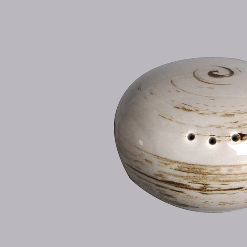 wholesale hotel restaurant personalized round glazed grey ceramic porcelain salt pepper shaker