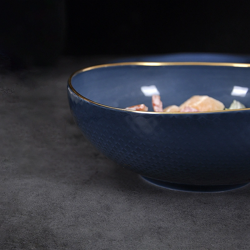 P&T Royal Ware Elegant New Design Bone China Dinnerware 6 inch Cereal Bowl  with Gold Rim