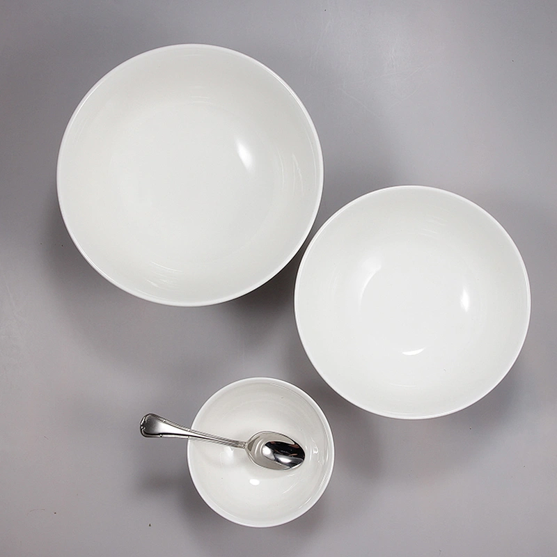 supplier wholesale white round hotel restaurant ceramic fruit soup salad bowl set