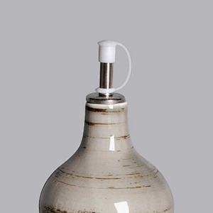 wholesale hotel restaurant kitchenware grey ceramic porcelain oil vinegar bottle with lid