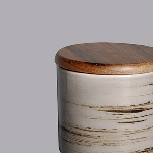 seal ceramic porcelain kitchen spice tea coffee sugar jars with wooden lids