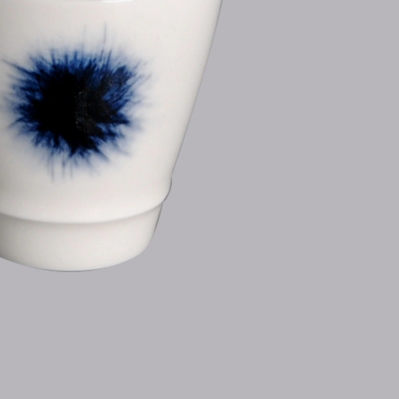 wholesale white blue Japanese  100 ml Mini hotel Wine Ceramic Porcelain Sake Cup without handle