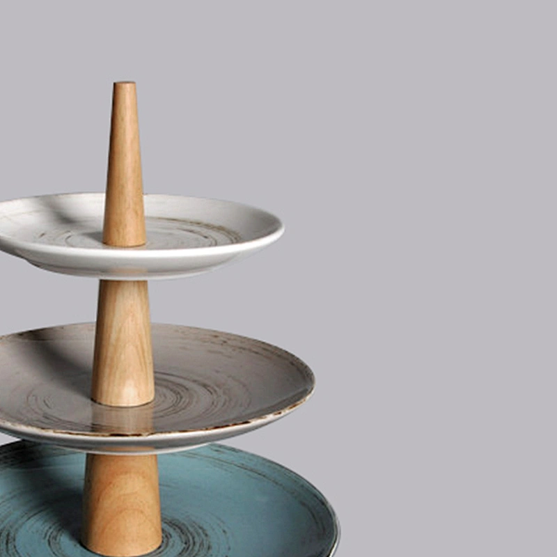 Serving Display Stand restaurant ceramic Porcelain three layers fruits dessert cake holder dishes plates