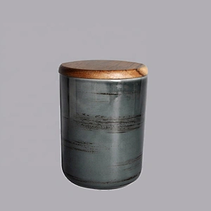 seal ceramic porcelain kitchen spice tea coffee sugar jars with wooden lids