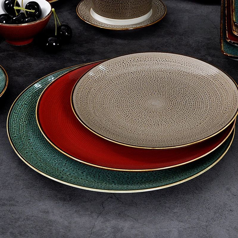 Wholesale China Hotel Grey Ceramic Plate,  Porcelain Plate For Restaurant Cermacial~