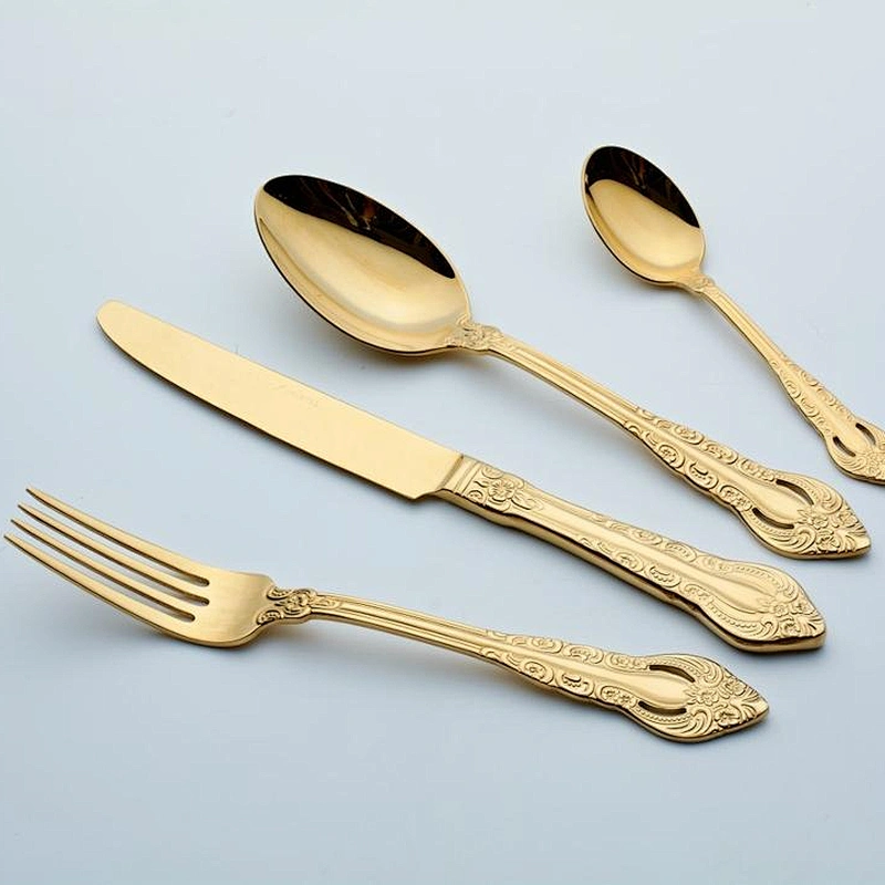 18/10 gold stainless steel cutlery new design cutlery set high quality golden color tableware
