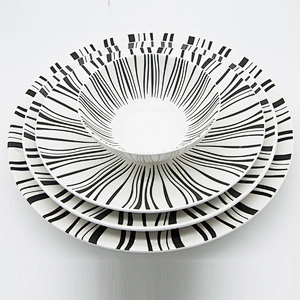 fashion embossed ceramic porcelain bowl for promotional