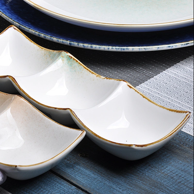 Wholesale Wedding Banquet Hall Event Green Wind Sand Range Plates Sets, Plate and Dish Sets/