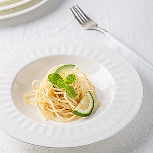 P&T Bone China Plates Manufacturer White Embossed Plates Catering Dinner Dishes High Quality Plates Bavaria Porcelain Dinnerware