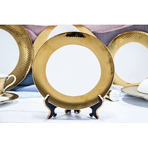 P&T porcelain factory Gold plated plates dishes high quality gold dishes plates