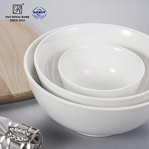 P&T Royal Ware factory custom oem bowl set porcelain salad bowl ceramics serving bowl for restaurant hotelware bowls for soup