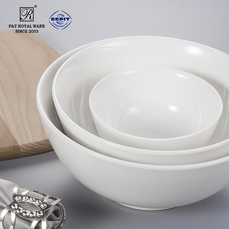 P&T Royal Ware factory custom oem bowl set porcelain salad bowl ceramics serving bowl for restaurant hotelware bowls for soup