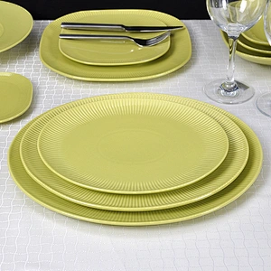 Nordic Simple Dinnerware Porcelain Eco-friendly Oval Green Ceramic Plates