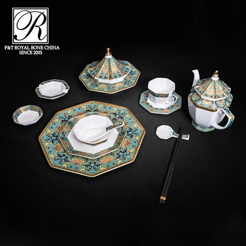 P&T Porcelain factory New designs decal tableware Bone China plates and bowls