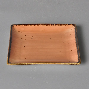 P&T Royal Ware 2020 Guangzhou in Style Most Hot Sale Square Ceramic Restaurant Hotel Table Top  Dinner Square Plate