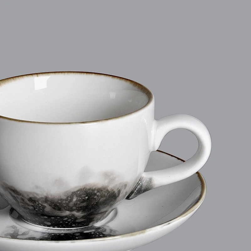 P&T Royal Ware factory wholesale custom restaurant glazed european ceramic tea coffee cup and saucer set porcelain
