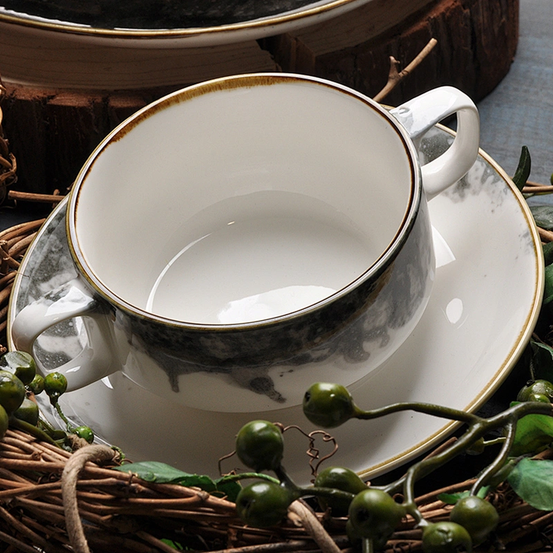Guangdong P&T Manufactures Hotel  Ceramic Pasta Bowl Handmade Soup Restaurant Porcelain Bowl For Catering