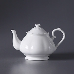 Royal Pure White Porcelain Tea Pot Set Customizable Bone China Coffee Cup Set