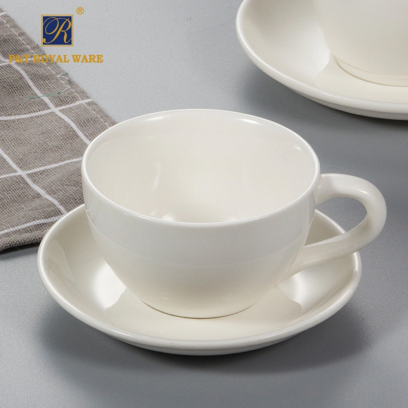 P&T Royal Ware Pure White Ceramics Porcelain 130ML Coffee Tea Cups