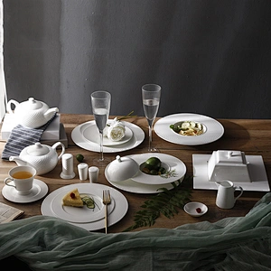 manufacturer wholesale banquet catering restaurant ceramic dinner plate bone china flat plate sets