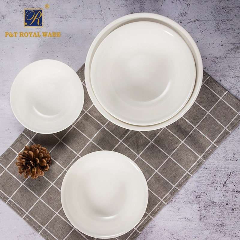 P & T Royal Ware White 5 Inch Ceramic Bowl Set