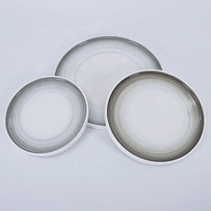 P&T Royal Ware factory bulk nordic round flat dessert steak restaurant ceramic dinner plates