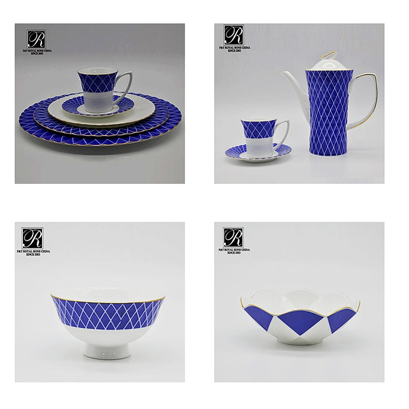 royal ware blue decal pattern dinnerware new design ceramic tableware dinner set