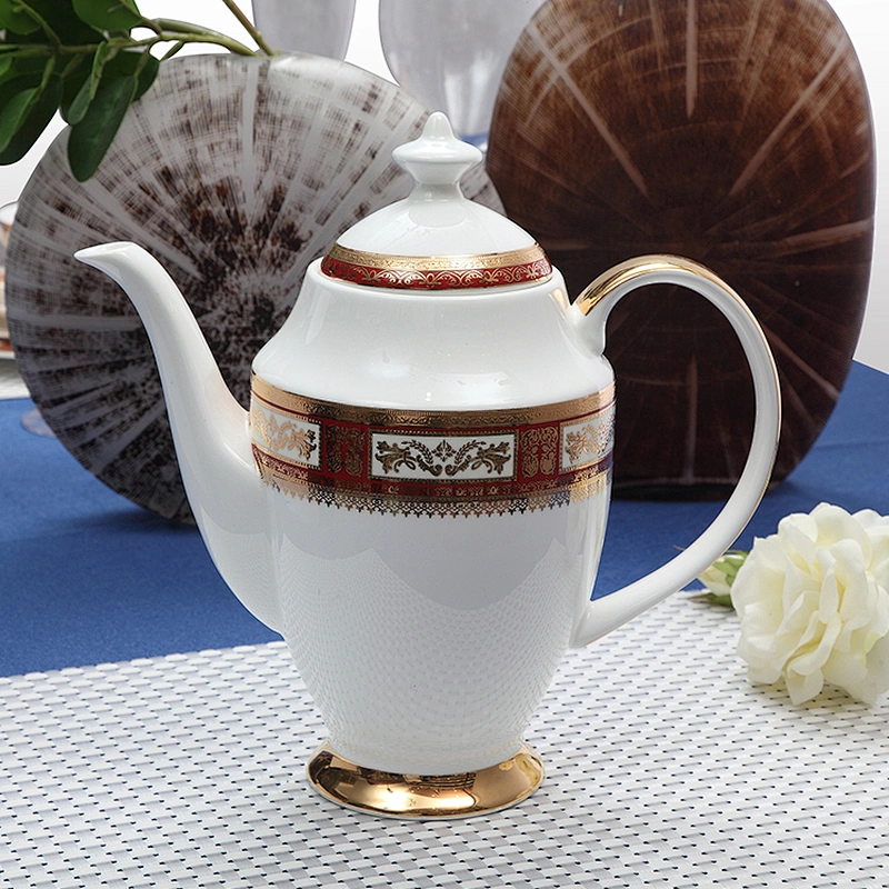 P&T Royal Porcelain table Ware colorful decal ceramic teapots bone china coffee pots dinner set porcelain teapots