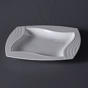 Supplier White Restaurant Bone China Square Plates for Cake Salad Fruit