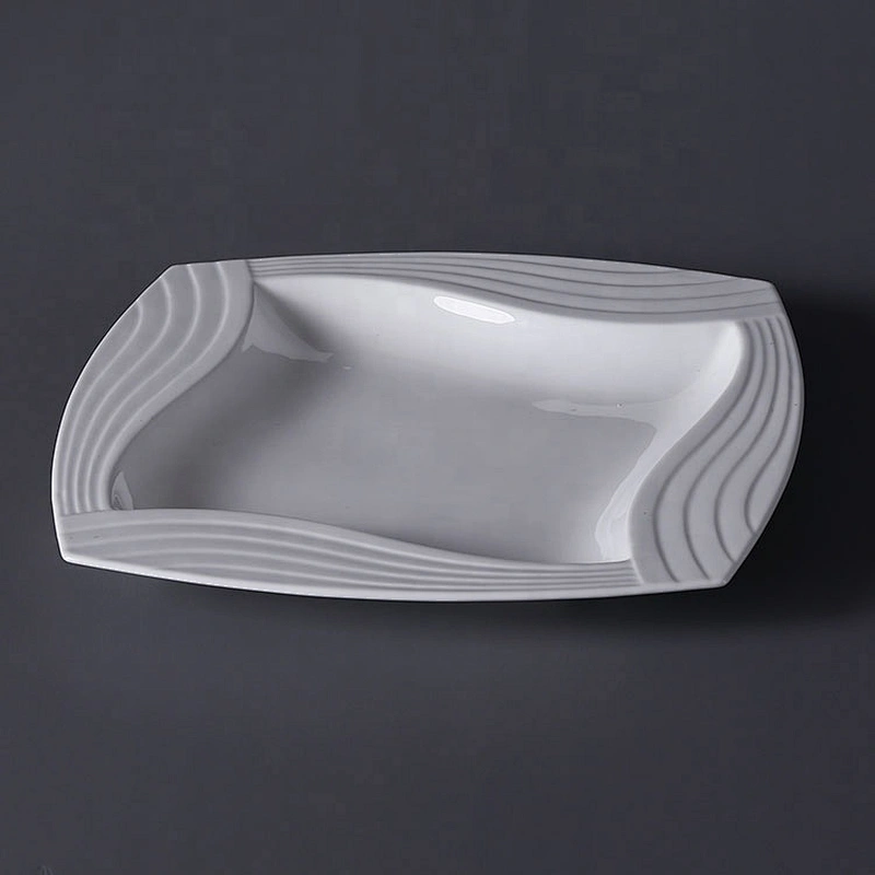 Supplier White Restaurant Bone China Square Plates for Cake Salad Fruit