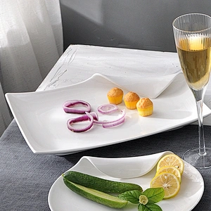 manufacturer cheap price rectangle restaurant hotel ceramic plate set rectangle serving tray plate