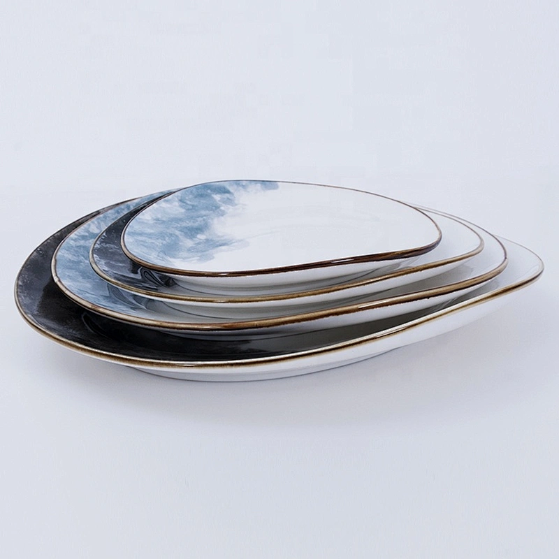 chaozhou manufacturer wholesale wide edge restaurant porcelain ceramic dinner plate