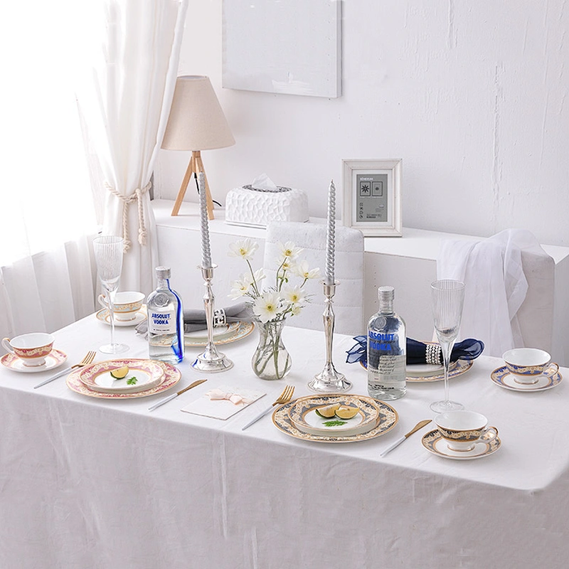 manufacturer gold rim banquet event ceramic bone china dinnerware