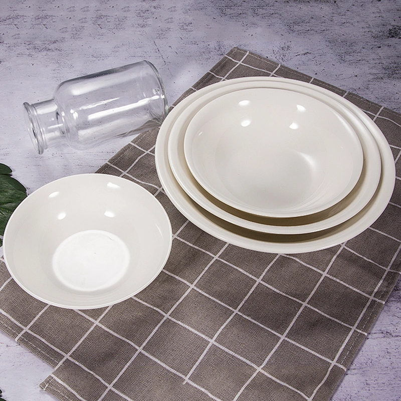 wholesale white hotel restaurant ceramic porcelain serving mixing salad ramen bowl set