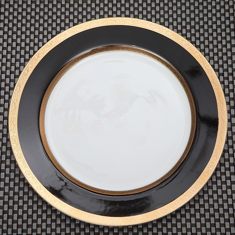 P&T Royal Ware factory wholesale restaurant hotel ceramic bone china golden dinnerware set