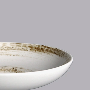 China Restaurant Vibrant Glazes Crockery Ceramic Soup Plate, Chinaware New Dishwasher Safe Reactive Glaze Dish Salad Plate