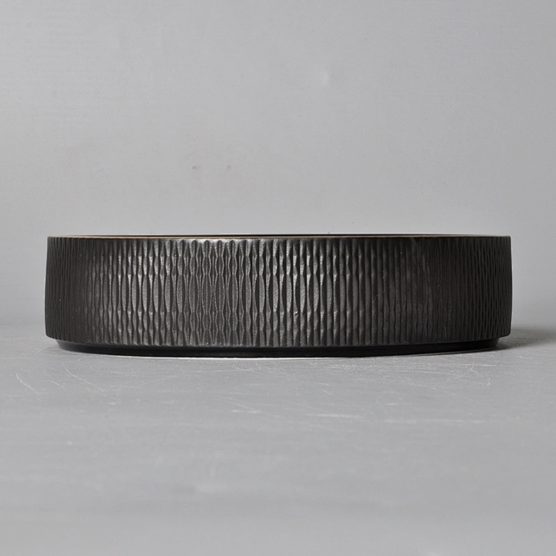 unique matte black porcelain catering hotel straight edge flat bottom bowl