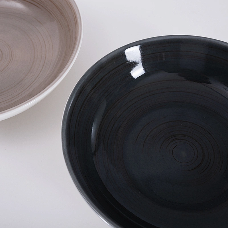 wholesale wide round glazed 8 inch catering restaurant salad ceramic bowl