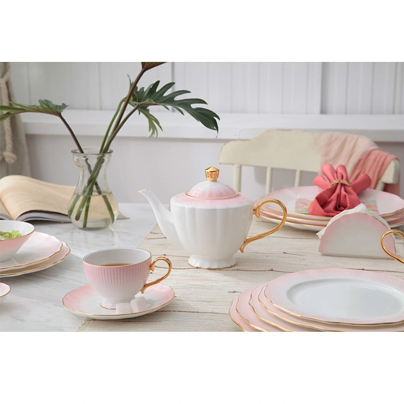 P&T Royal ware pink Circular dinner plate hot sell ceramic dinner plate