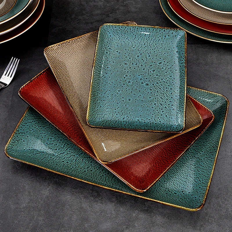 Hot Sale Ceramics Classic Design Advanced Style Ceramic Rectangle Serving Plates
