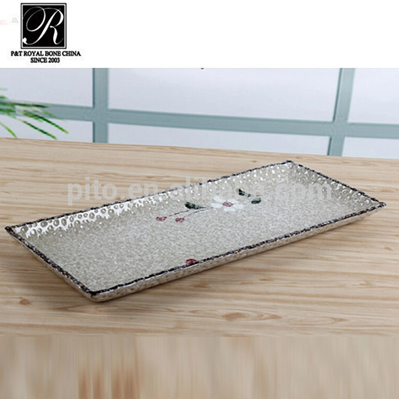 P&T Royal Ware, Colorful sushi plates,ceramics square dish for cakes