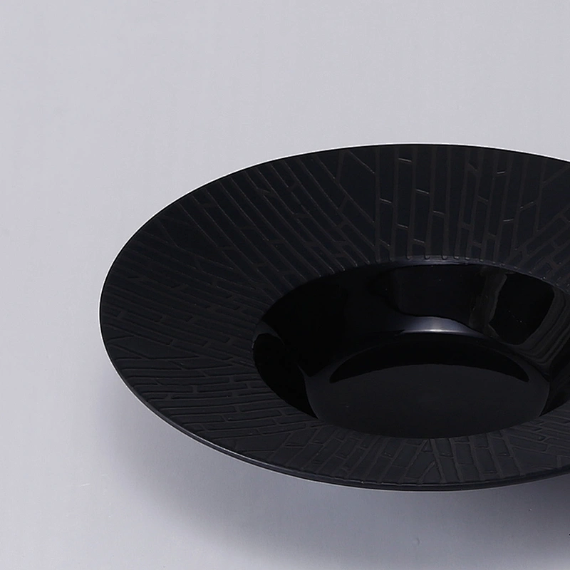 Royal Ware black restaurant matte black ceramic dinner plate