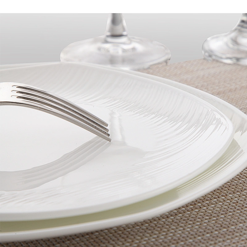 P&T Royal ware white Square dinner plate bone china dinner plate & fork