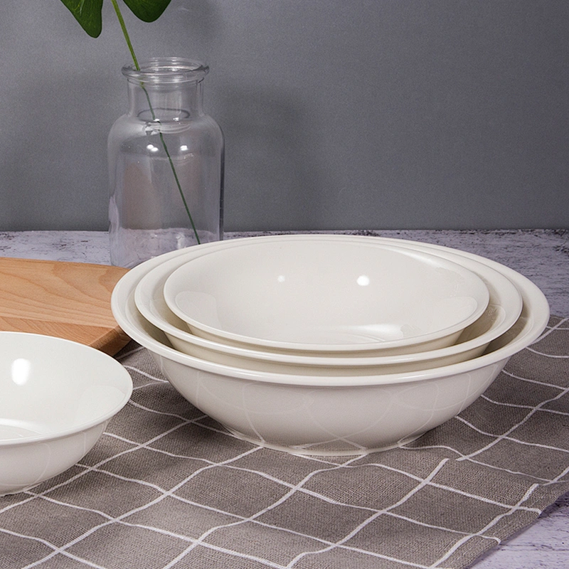 wholesale white hotel restaurant ceramic porcelain serving mixing salad ramen bowl set