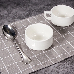wholesale white hotel restaurant porcelain ceramic soup cup without handle
