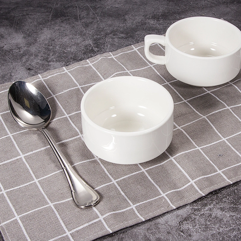 wholesale white hotel restaurant porcelain ceramic soup cup without handle