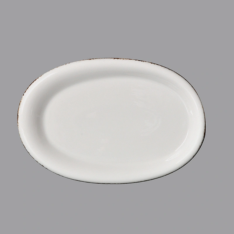 wholesale Catering Hotel Buffet Hall Restaurant white ceramic fish plate