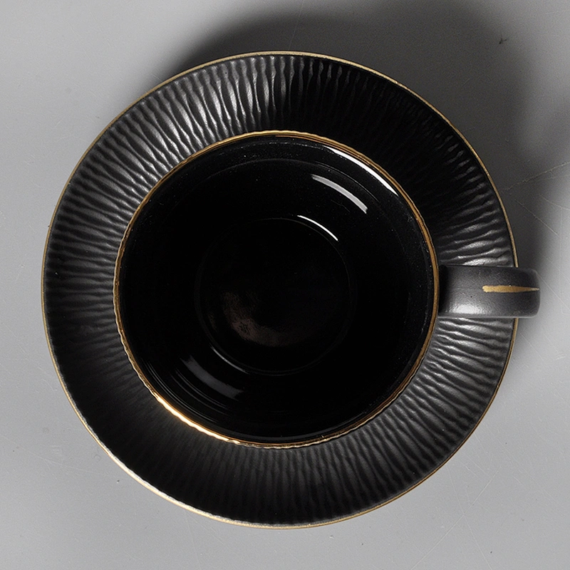 Factory China Wholesale Tea Cups Sets Restaurant Coffee Cup Ceramic Tea Set Matte Black Cups Set