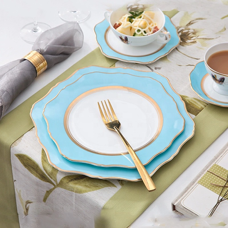 wholesale elegant floral gold trim decorative dessert plate for wedding,dessert plate sets,dessert cake plate